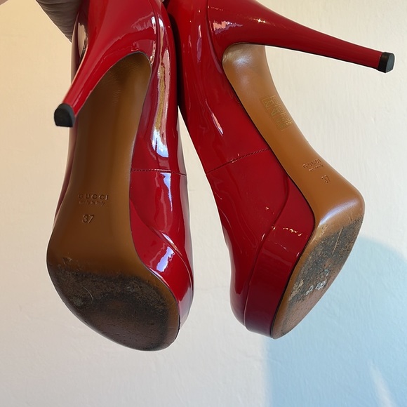 Gucci red platform pumps size 37 - Picture 8 of 10